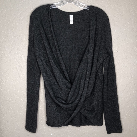 Athleta Wool Cashmere Wrap Grey Sweater - Picture 3 of 7